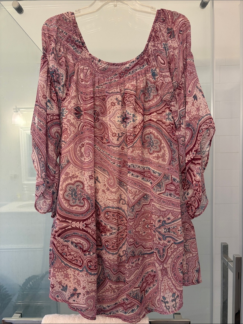Umgee Pink Paisley Scoop-Neck Tunic